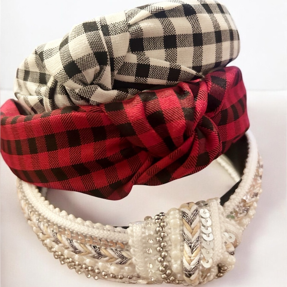 3 Top Knot Headbands as shown in a variety of patterns and styles - NEW